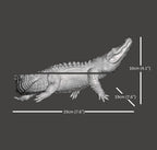 Endurance Alligator Set by Waterines — 3D sculpted magnetic resin alligator sculptures hunt in a glass coffee table.