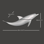 Harmony Dolphin Set by Waterines — 3D sculpted magnetic resin dolphin sculptures swim across a glass coffee table.